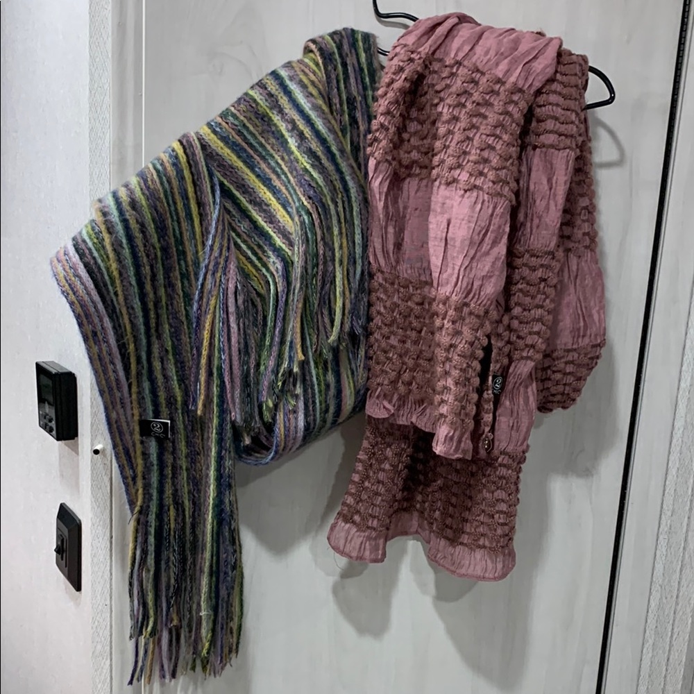 2 Chic Cozy Scarf Bundle Multicolored & Mauve